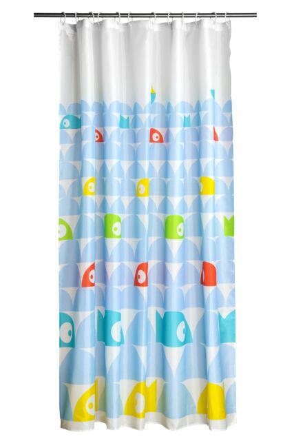 Orsina Fish Design Shower Curtain With 12 Hooks, Polyester Shower Curtain Liner, Water-Resistant Bathroom Curtain - image 1