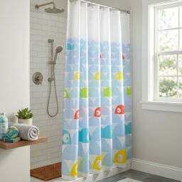 Orsina Fish Design Shower Curtain With 12 Hooks, Polyester Shower Curtain Liner, Water-Resistant Bathroom Curtain - thumbnail 2