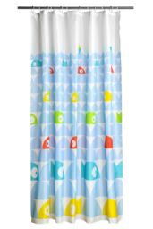 Orsina Fish Design Shower Curtain With 12 Hooks, Polyester Shower Curtain Liner, Water-Resistant Bathroom Curtain - thumbnail 1