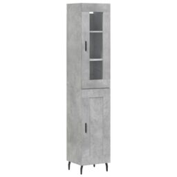 Berkfield Home Highboard Concrete Grey 34.5x34x180 cm Engineered Wood - thumbnail 2