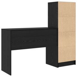 Berkfield Home Desk with Storage Black Oak Engineered Wood - thumbnail 8