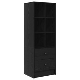 Berkfield Home Desk with Storage Black Oak Engineered Wood - thumbnail 5