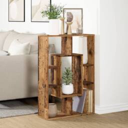 Berkfield Home Durable Bookcase Old Wood 63x20x90 cm Engineered Wood in Brown - Size: 63 x 20 x 90 cm - thumbnail 4
