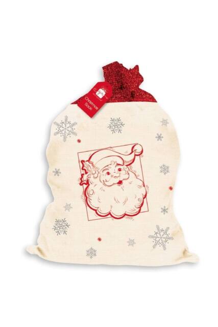 KDMD Canvas Glitter Santa Sack Cream - image 1