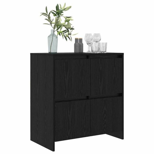 Berkfield Home Sideboard with Door Black oak 70 x 41 x 75 cm Engineered wood - image 1