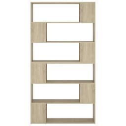 Berkfield Home Classic Book Cabinet Room Divider Sonoma Oak 100x24x188 cm in Light Brown - Size: 100 x 24 x 188 cm - thumbnail 5