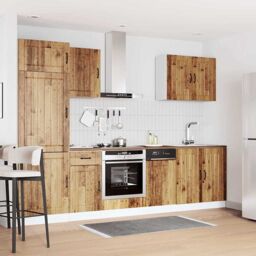 Berkfield Home 7 Piece Kitchen Cabinet Set Kalmar Old Wood Engineered Wood in Brown - thumbnail 3