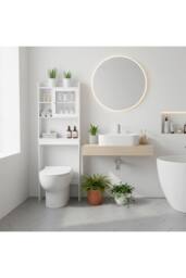 Living and Home Over The Toilet Bathroom Storage Cabinet in White - thumbnail 5