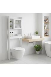 Living and Home Over The Toilet Bathroom Storage Cabinet in White - thumbnail 4
