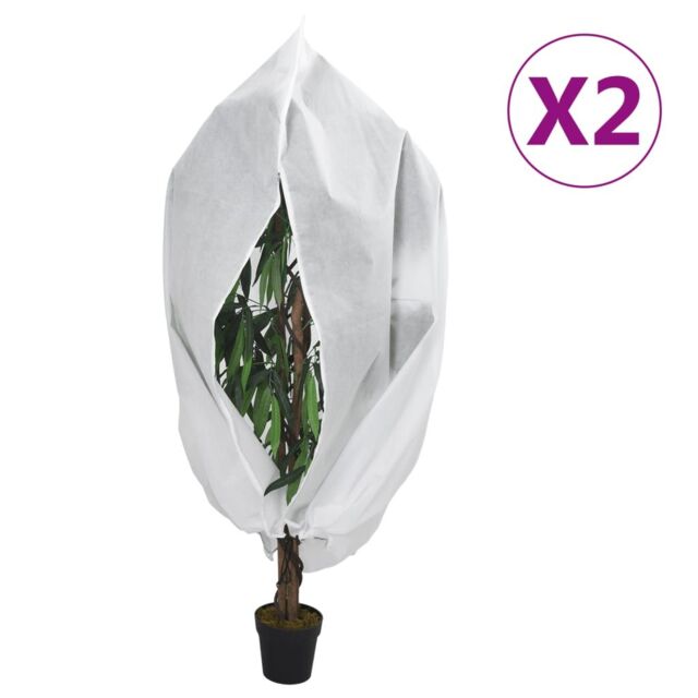 Berkfield Home Plant Fleece Covers with Zip 2 pcs 70 g/m¬≤ 1.55x1.55 m in White - image 1