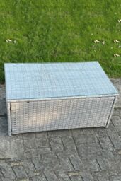 Fimous Rattan Rectangular Oblong Coffee Tea Table in Light Grey - thumbnail 1