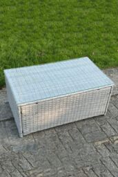 Fimous Rattan Rectangular Oblong Coffee Tea Table in Light Grey - thumbnail 2