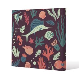 Benjamin Tate Design Sealife (Canvas Print) / 61 x 61 x 4cm in Natural - Size: 61 x 61 x 4 cm - thumbnail 1