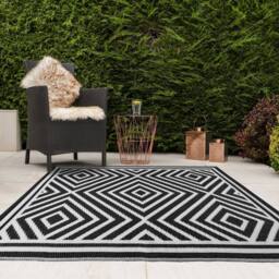 JVL The Gardener Tile Design Outdoor Patio Rug 150x210cm - Size: 150 cm x 210 cm - thumbnail 7