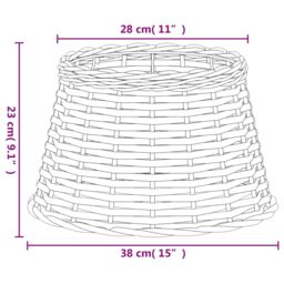 Berkfield Home Lamp Shade Brown √ò38x23 cm Wicker - Size: 38x23 cm - thumbnail 6