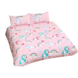 Bedding & Beyond I Believe In Unicorns Duvet Cover Set in Pink - Size: Double - thumbnail 2