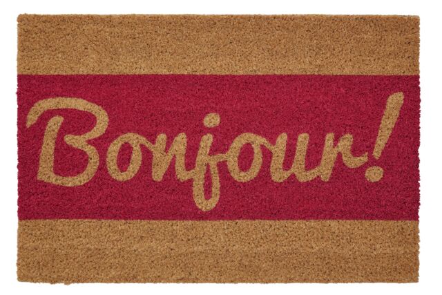 Orsina Bonjour Doormat in Pink - Size: 100 cm diameter - image 1