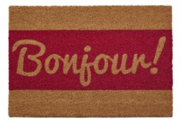 Orsina Bonjour Doormat in Pink - Size: 100 cm diameter - thumbnail 2