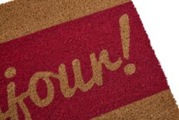 Orsina Bonjour Doormat in Pink - Size: 100 cm diameter - thumbnail 5