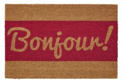Orsina Bonjour Doormat in Pink - Size: 100 cm diameter - thumbnail 1