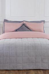 OHS Teddy Fleece Sensory Sleep Therapy Weighted Blanket 125 x 150 cm 4kg in Light Grey - Size: 125 cm x 180 cm - thumbnail 2