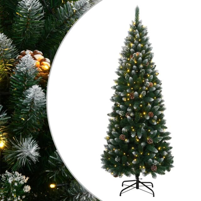 Berkfield Home Artificial Christmas Tree 300 LEDs 210 cm in Green - image 1