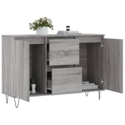 Berkfield Home Sideboard Grey Sonoma 104x35x70 cm Engineered Wood - Size: 104 x 35 x 70 cm - thumbnail 4