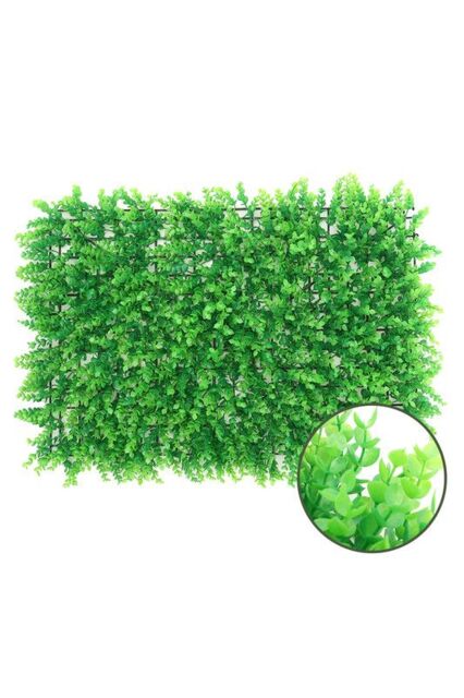 6Pack 40x60cm Artificial Eucalyptus Green Wall Panels DIY Grass Tiles Privacy Hedge in Light Green - Size: 40x60 cm