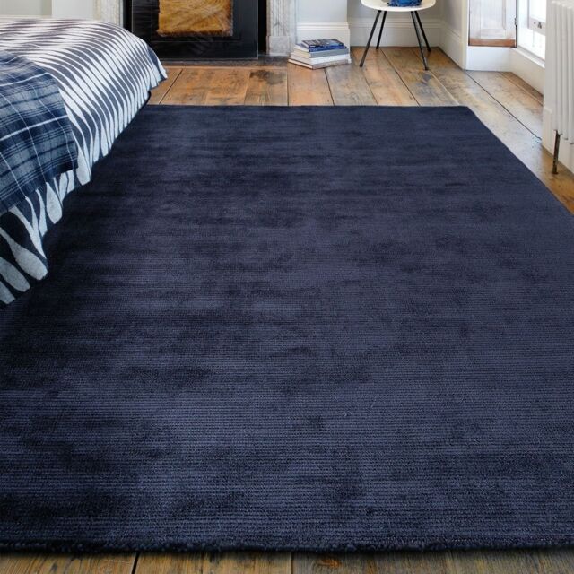 The Rug Shop UK Handmade Modern Plain Easy To Clean Stain-Resistant Area Rug in Blue - Size: 160 cm x 230 cm - image 1