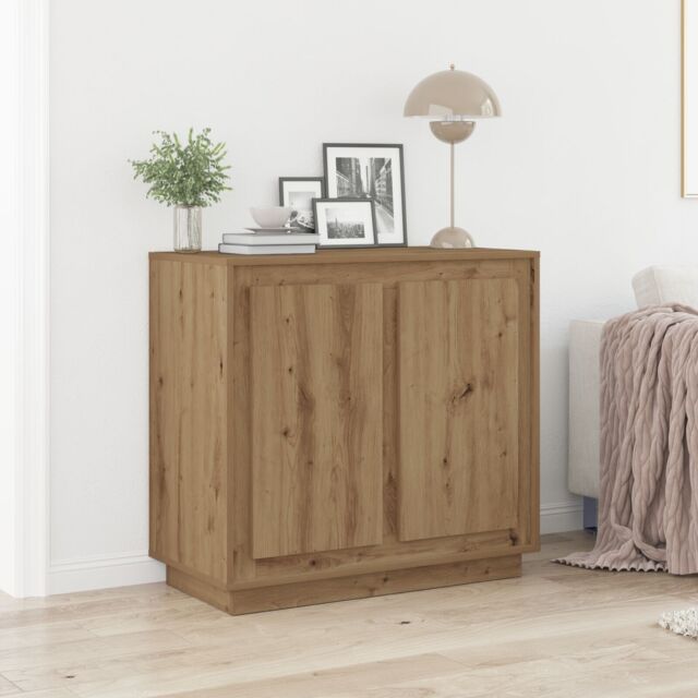Berkfield Home Sideboard Artisan Oak 80x34x75 cm Engineered Wood in Brown - Size: 80 x 34 x 75 cm - image 1