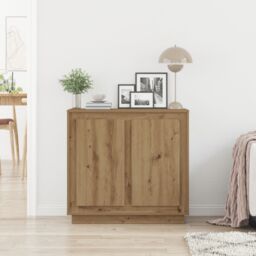 Berkfield Home Sideboard Artisan Oak 80x34x75 cm Engineered Wood in Brown - Size: 80 x 34 x 75 cm - thumbnail 4