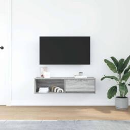 Berkfield Home TV Cabinet Grey Sonoma 100x31x25.5 cm Engineered Wood - thumbnail 3
