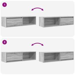 Berkfield Home TV Cabinet Grey Sonoma 100x31x25.5 cm Engineered Wood - thumbnail 9