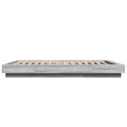 Berkfield Home Bed Frame with LED Lights without Mattress Grey Sonoma 140x200cm - Size: 140x200 cm - thumbnail 6