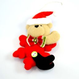 Shatchi 3 Soft Teddy Novelty Christmas Tree Hanging Decorations Xmas Decor ornaments in Red - thumbnail 4