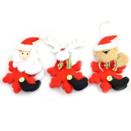 Shatchi 3 Soft Teddy Novelty Christmas Tree Hanging Decorations Xmas Decor ornaments in Red - thumbnail 1