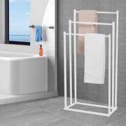 Hinsinc 3 Tier Free Standing Towel Rail Storage Rack White - thumbnail 4