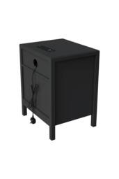 Living and Home 2Pcs Bedside Tables with Charging Station & Drawers in Black - thumbnail 7
