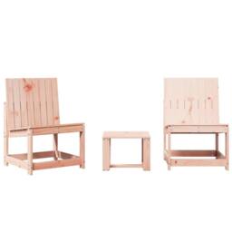 Berkfield Home 3 Piece Garden Lounge Set Solid Wood Douglas in Light Tan - thumbnail 1