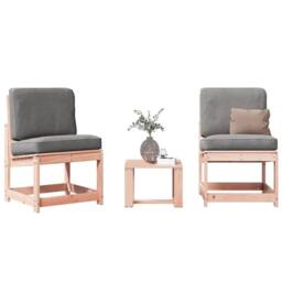 Berkfield Home 3 Piece Garden Lounge Set Solid Wood Douglas in Light Tan - thumbnail 2
