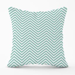 Warren Reed - Designer Geometric Chevron Pattern Outdoor Cushion in Green - Size: 45 cm x 45 cm - thumbnail 1