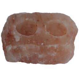 KDMD Natural Salt Candle Holder - 2 holes in Orange - thumbnail 2