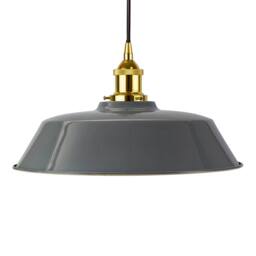 SE Home French Grey Chancery Pendant Light - Gold - Black Round - thumbnail 1