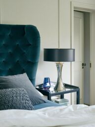 Loops 2 Bulb Twin Table Lamp Highly Polished Nickel Finish LED E27 60W Bulb in Metallics - thumbnail 2