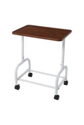 Mobile Side Table with Bottom Storage Basket in Walnut - thumbnail 5
