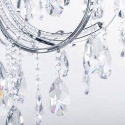 Netlighting Classic Chandeliers Chrome 6 Light with Crystal Shade E14 in Silver - thumbnail 3