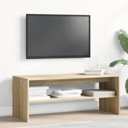 Berkfield Home TV Cabinet Sonoma Oak 100x40x40 cm Engineered Wood in Light Tan - Size: 100 x 40 x 40 cm - thumbnail 3