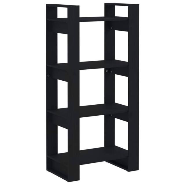 Berkfield Home Book Cabinet/Room Divider Black 60x35x125 cm Solid Wood - Size: 60 x 35 x 125 cm - image 1