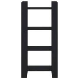 Berkfield Home Book Cabinet/Room Divider Black 60x35x125 cm Solid Wood - Size: 60 x 35 x 125 cm - thumbnail 3