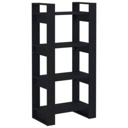 Berkfield Home Book Cabinet/Room Divider Black 60x35x125 cm Solid Wood - Size: 60 x 35 x 125 cm - thumbnail 1